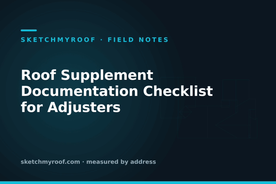 Roof Supplement Documentation Checklist for Adjusters